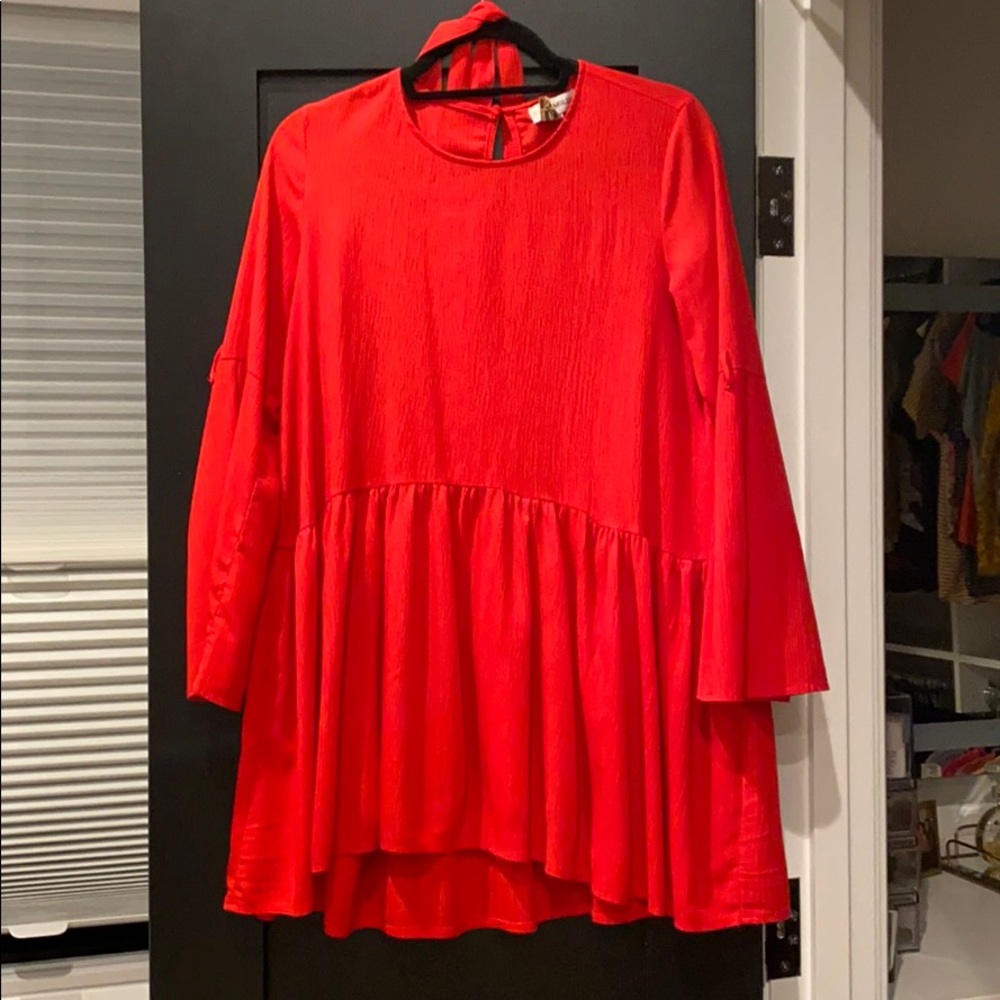 Flowy red mini dress